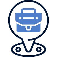pin icon with briefcase inside